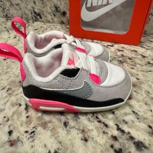 Nike Pink and Gray Air Max Sneakers Baby Walker Crib Shoes 3C